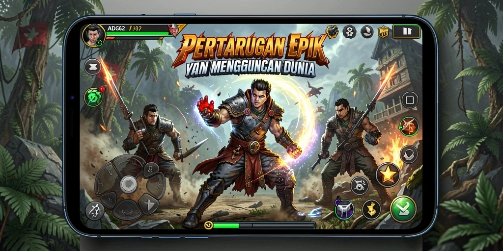 Screenshot gameplay ADG62 menampilkan aksi pertarungan yang mendebarkan.