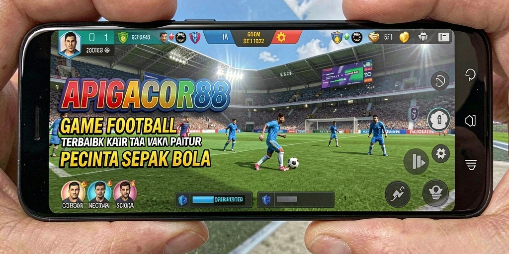 Tangkapan layar gameplay <strong>APIGACOR88</strong> menampilkan aksi seru di lapangan Football.