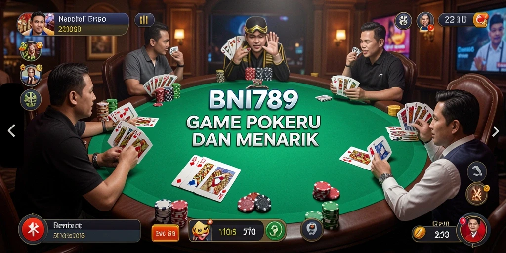 Screenshot gameplay BNI789 yang menampilkan keseruan permainan Poker.