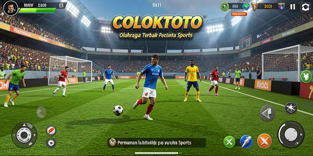 Tampilan gameplay seru COLOKTOTO saat bertanding di lapangan.
