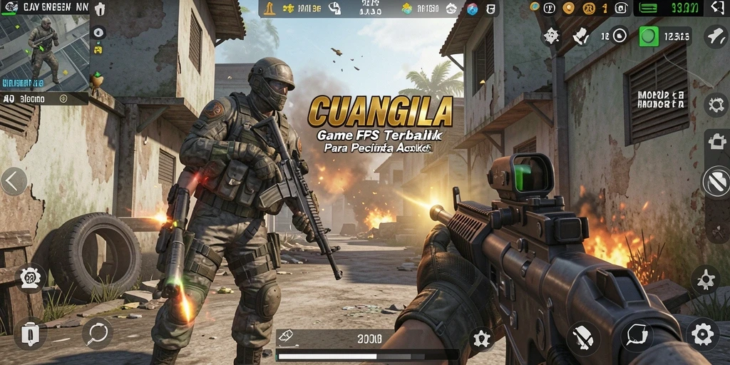 Screenshot gameplay <strong>CUANGILA</strong> menampilkan aksi menembak seru.
