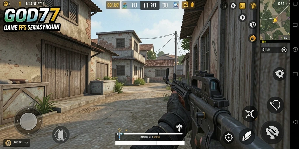 Skrinsut gameplay GOD77 dengan adegan tembak-menembak yang seru.