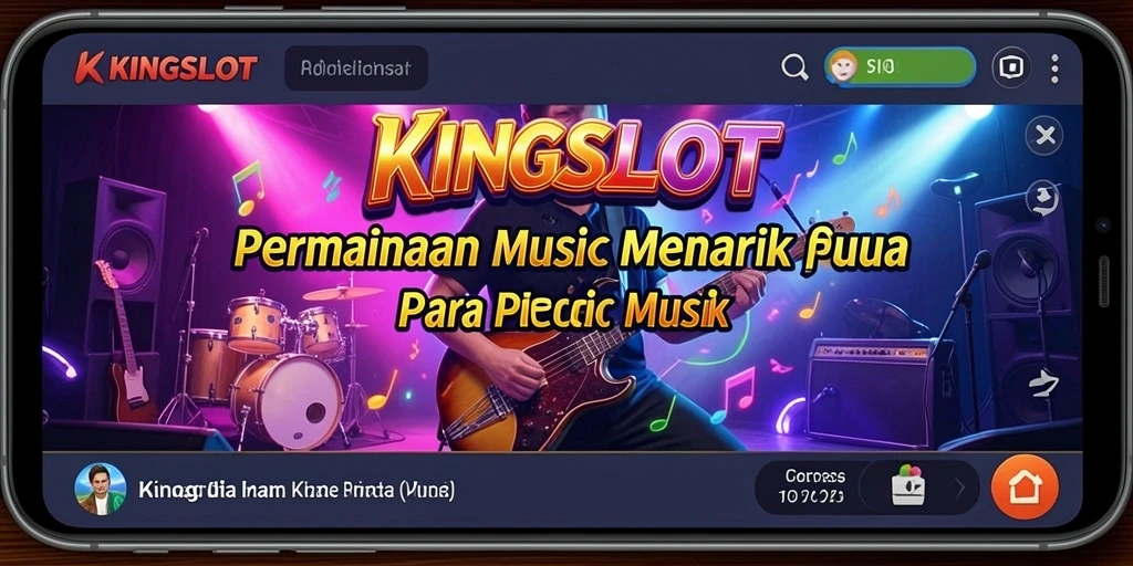 Screenshot gameplay KINGSLOT menampilkan keseruan berkompetisi dengan musik.