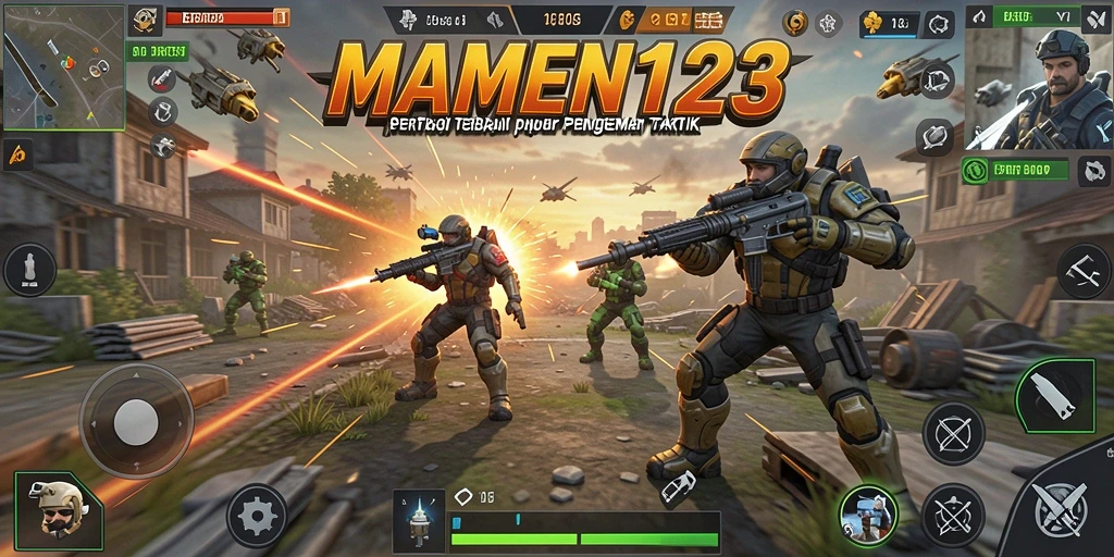 Screenshot gameplay MAMEN123 yang menampilkan pertempuran strategi yang seru.