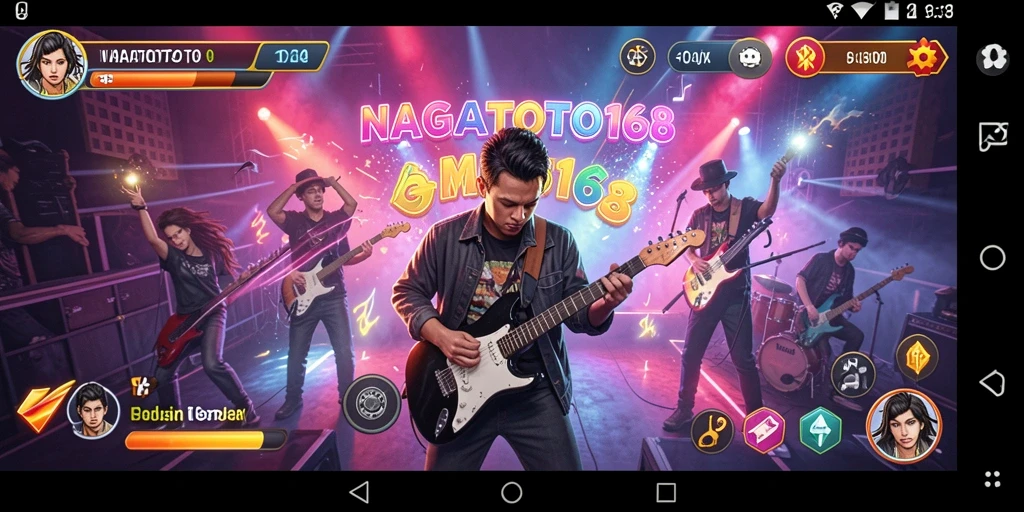 Screenshot permainan NAGATOTO168 yang menampilkan aksi musik yang seru.