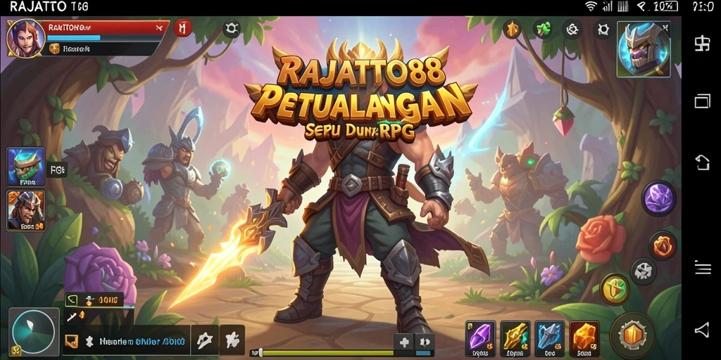 Screenshot gameplay RAJATOTO88 yang menampilkan pertarungan epik dalam dunia RPG.