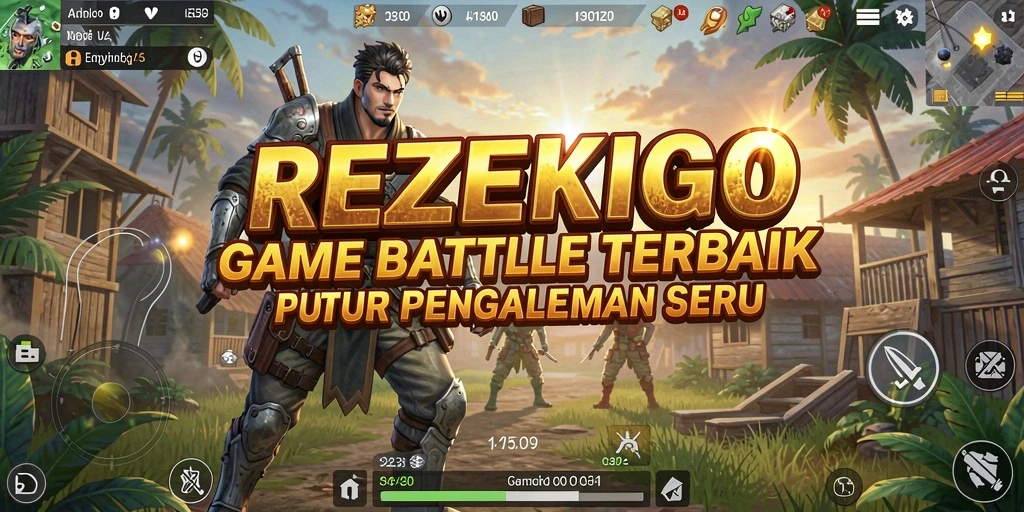 Screenshot REZEKIGO menampilkan aksi seru dalam gameplay Battle Royale.