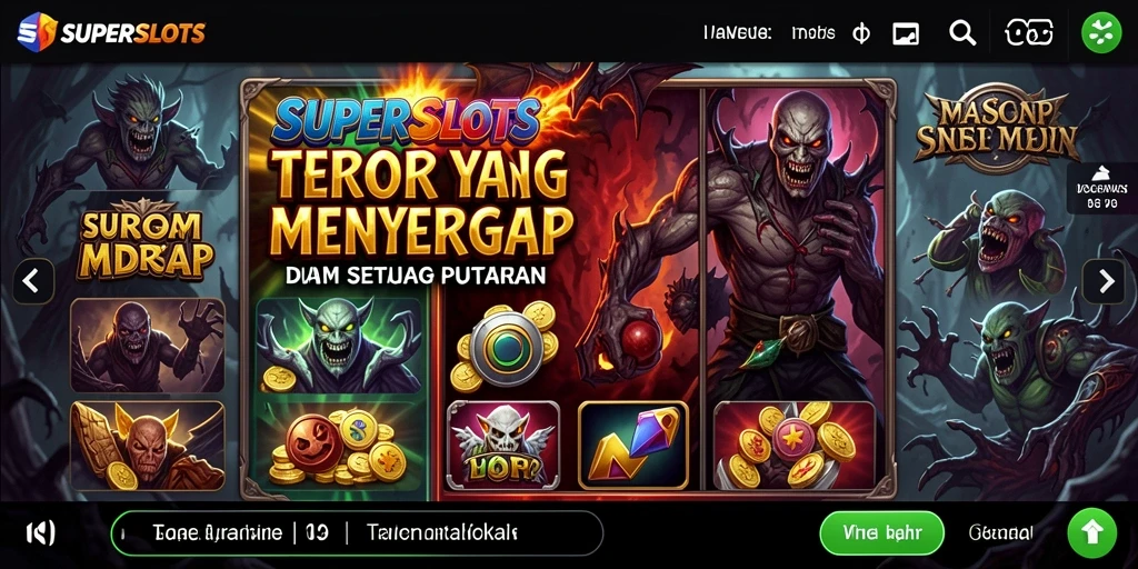 Tangkapan layar dari gameplay SUPERSLOTS yang mencekam dan menyeramkan.